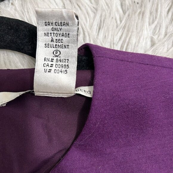 Diane Von Furstenberg Purple Wool Blend Sheath Long Sleeve Above Knee Size 10 - Picture 8 of 10